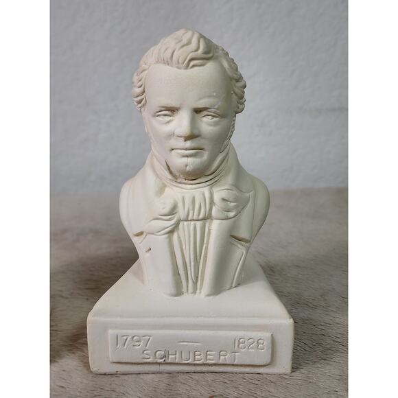 Beethoven Schubert Willis Music Composer 90's Statuette Figurine 5" Mini Bust - Picture 3 of 14